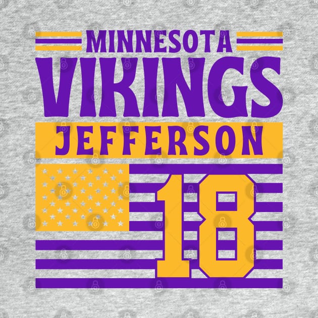 Minnesota Vikings Jefferson 18 American Flag Football by Astronaut.co